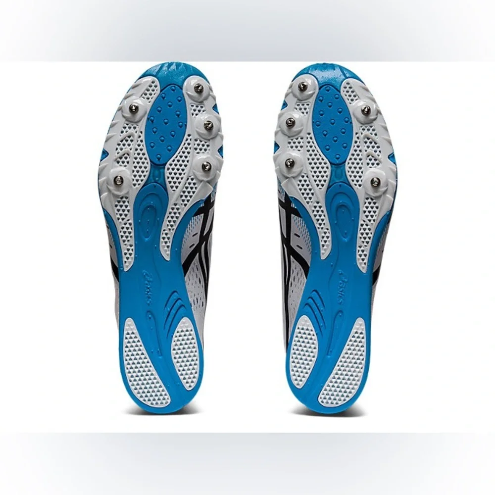 ASICS Men's Track Shoes White and Blue Unisex / GUN LAP 2 / Size 10